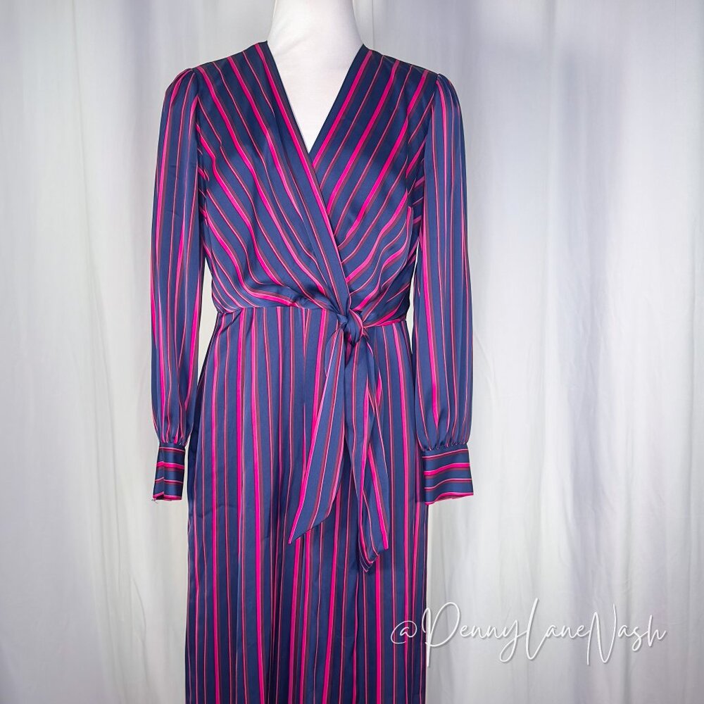 Maggy London Kim Striped Wrap Jumpsuit - Picture 3 of 14